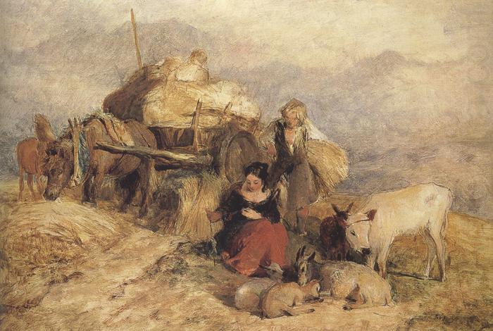 Sir edwin henry landseer,R.A. Sketch for Harvest in the Highlands (mk37) china oil painting image
